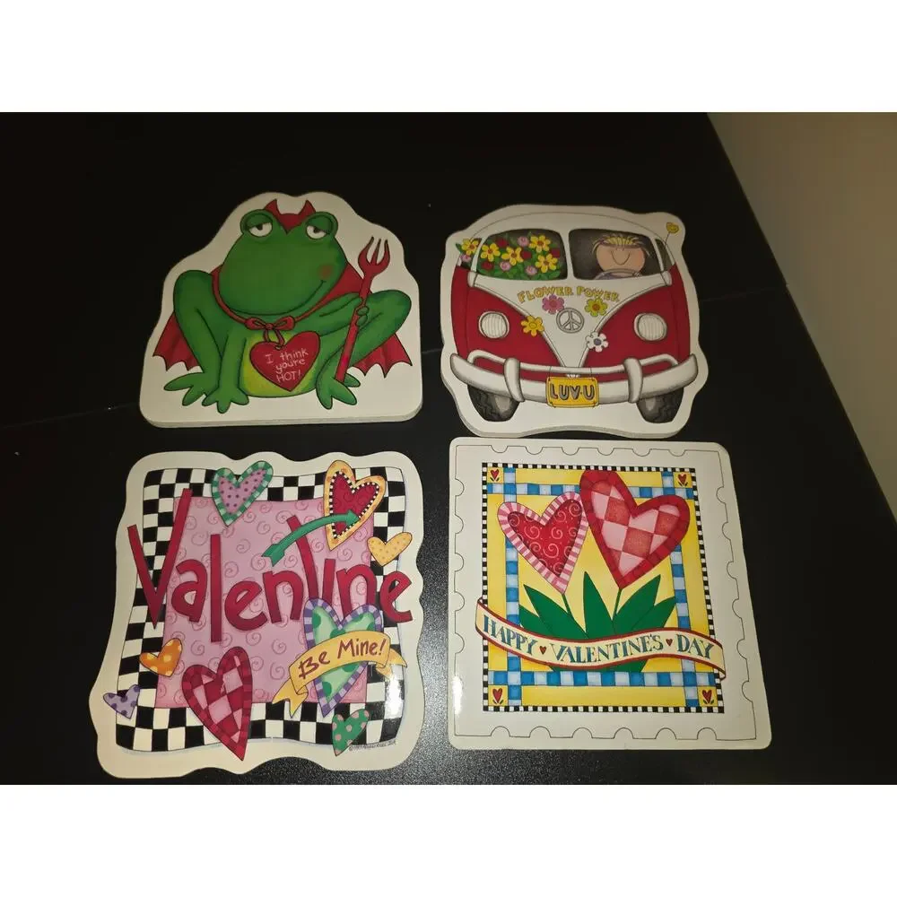 Futech Kinda‎ Like A Card Die-Cut Mailable Postcards Valentine Set Of 4 NEW
